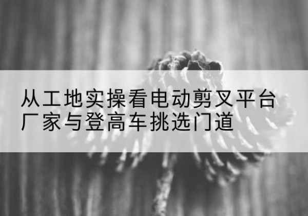 通道电动剪叉升降平台厂家-从工地实操看电动剪叉平台厂家与登高车挑选门道